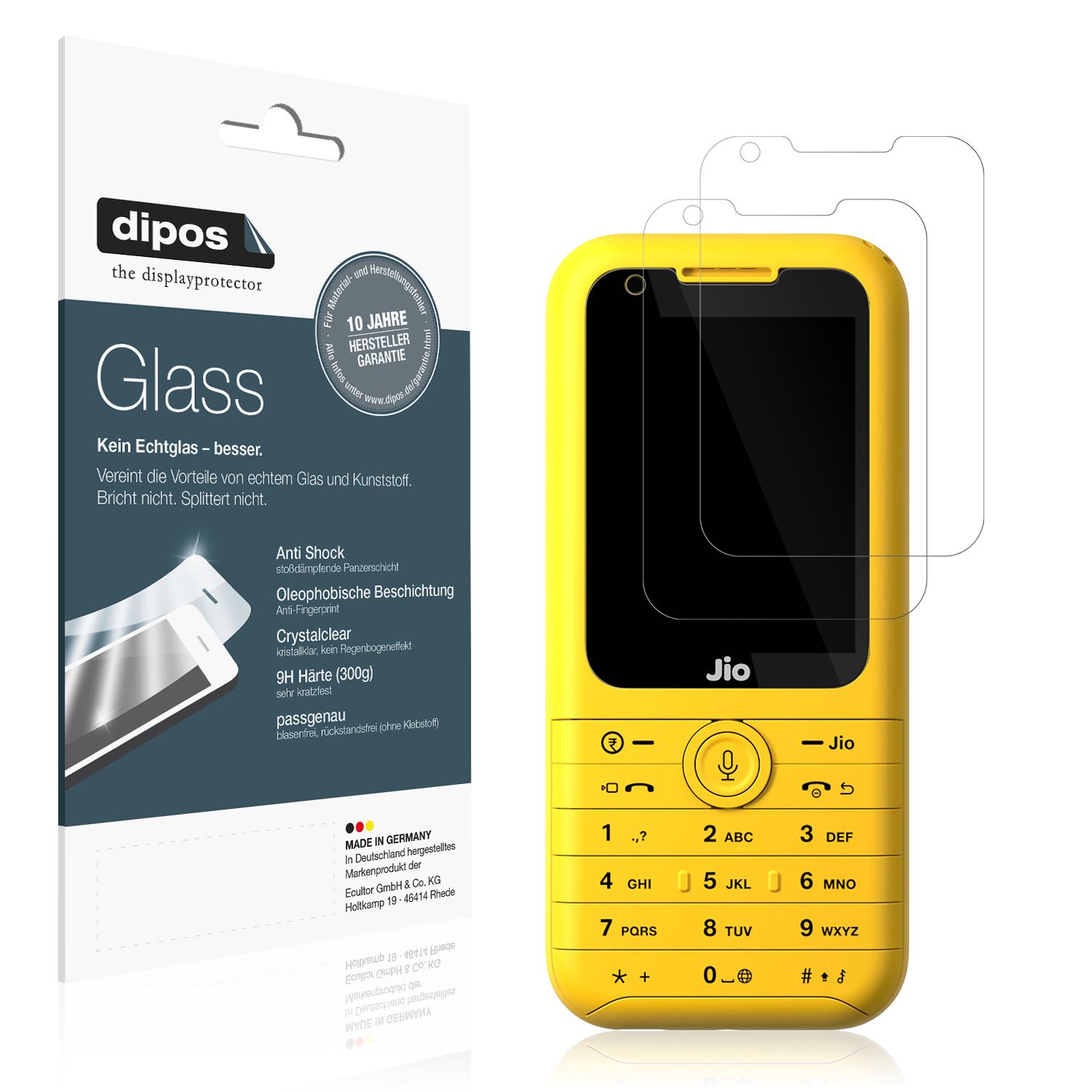 2x 9H Schutzfolie für Jio Phone Prima Panzerfolie (1)