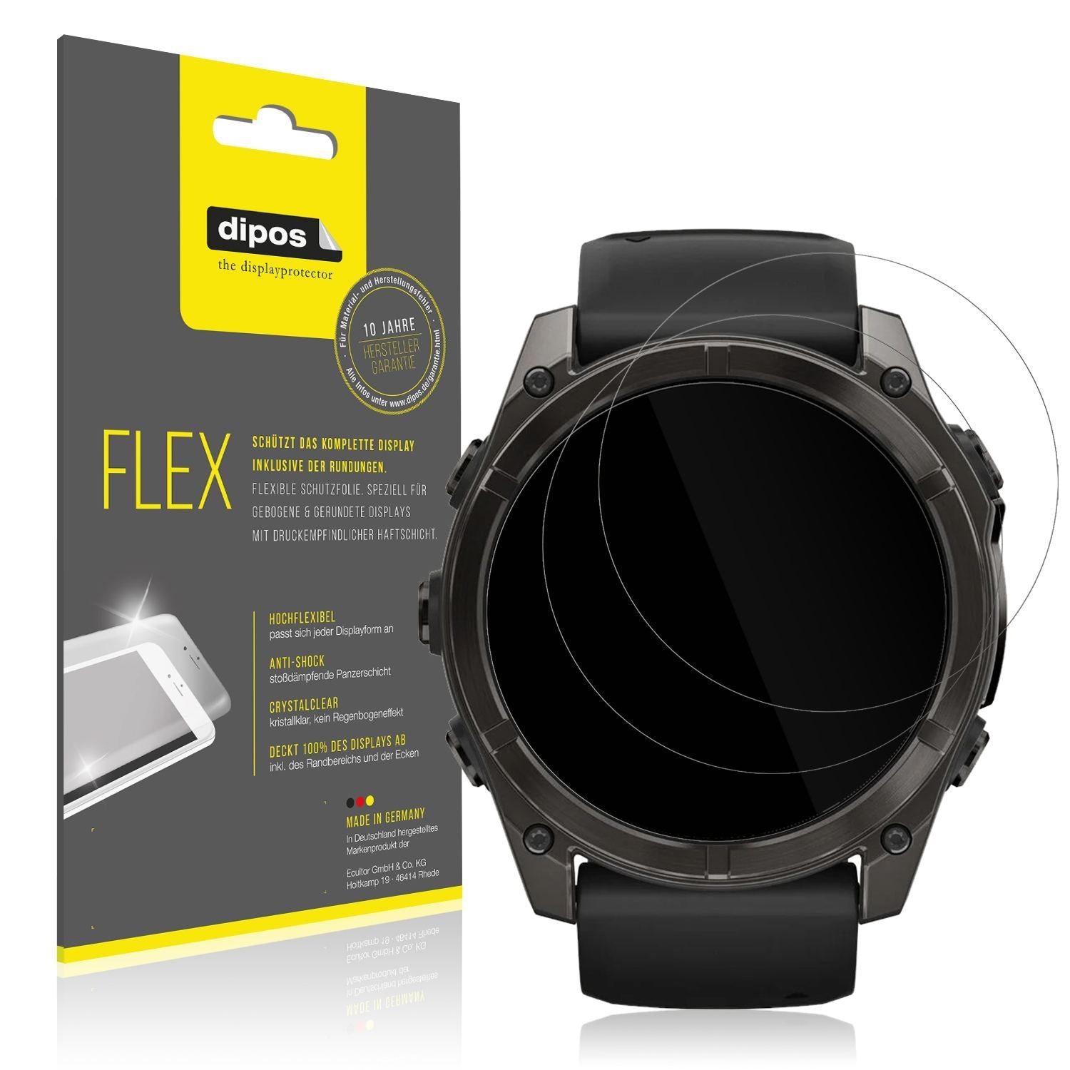 2x 3D Full Cover Schutzfolie für Garmin Fenix 8 47 (1)
