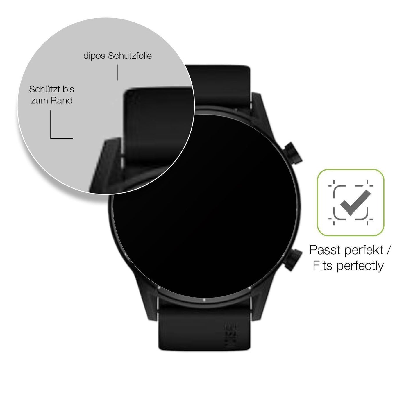 2x Full Cover Schutzfolie matt für Tecno Watch Pro (6)