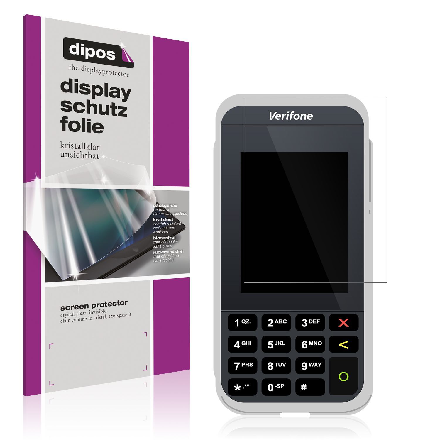 4x Schutzfolie klar für Verifone e285 Display-Schu (1)