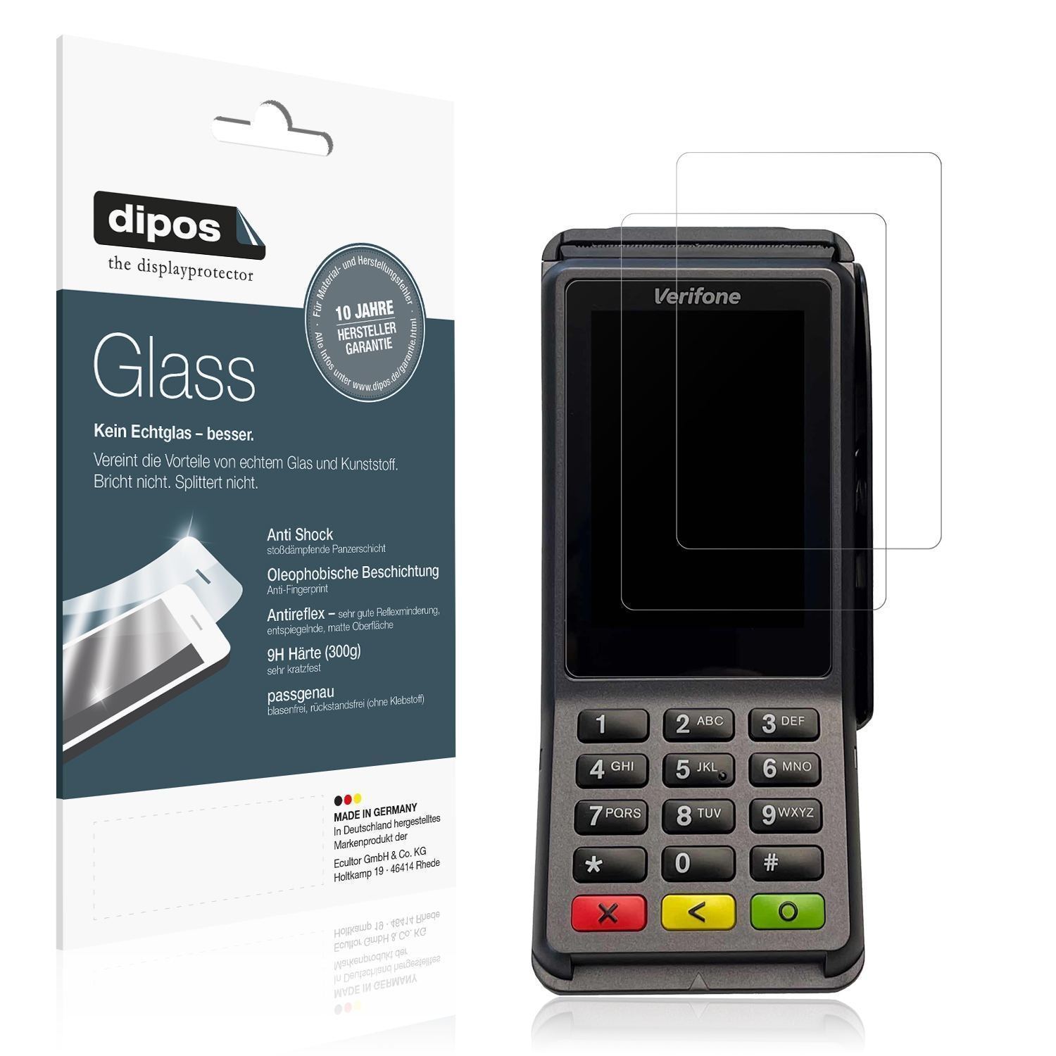 2x 9H Schutzfolie matt für Verifone V400c Panzerfo (1)