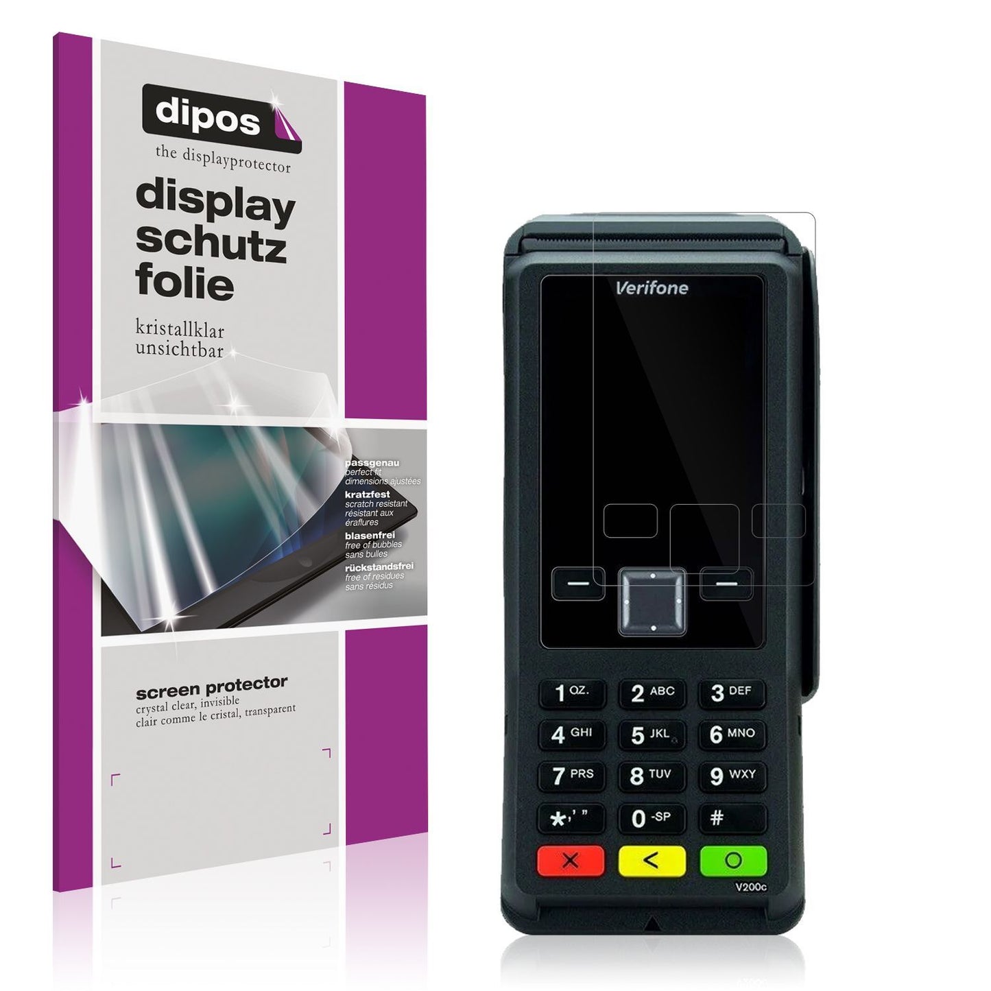 4x Schutzfolie klar für Verifone V200c Display-Sch (1)
