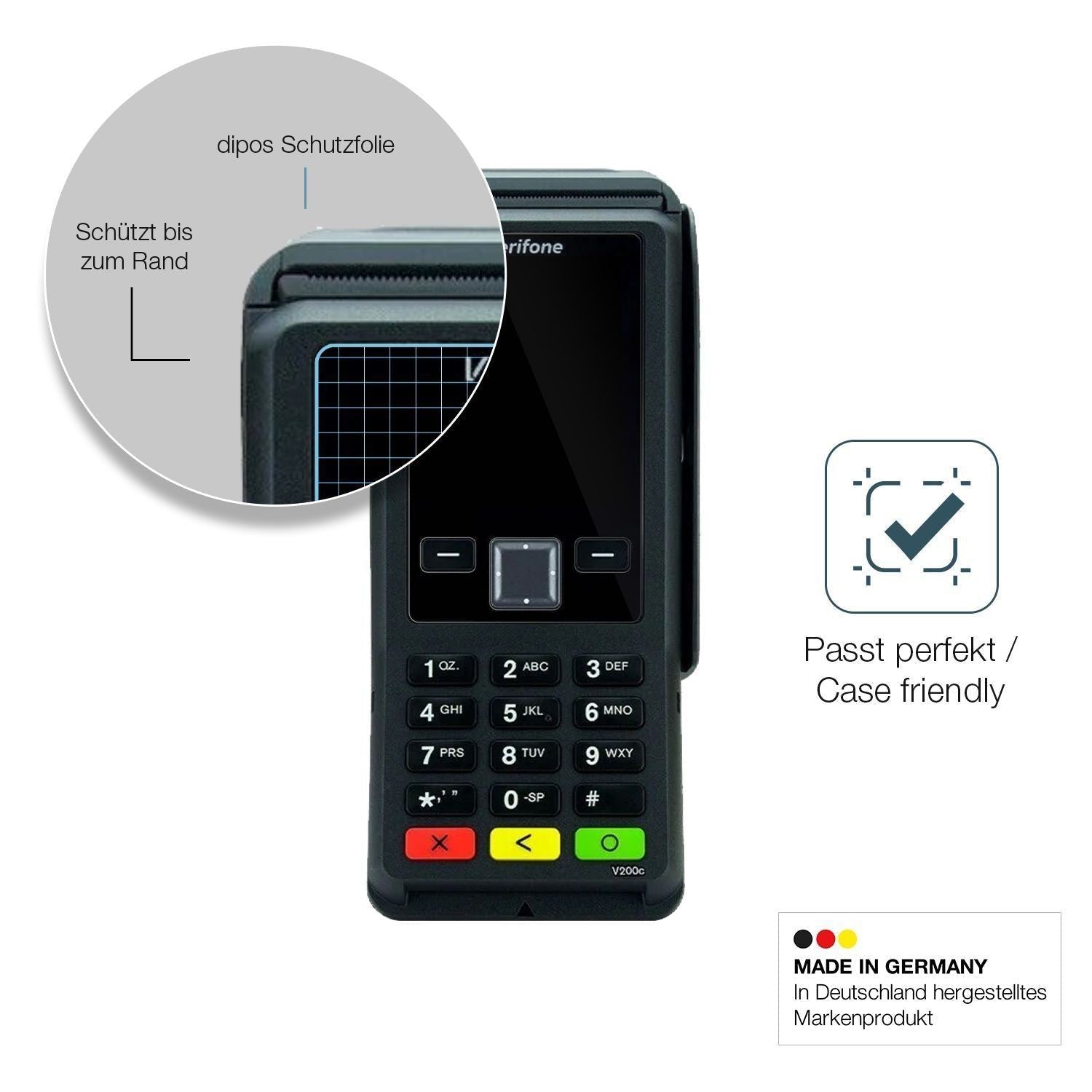 2x 9H Schutzfolie für Verifone V200c Panzerfolie (6)