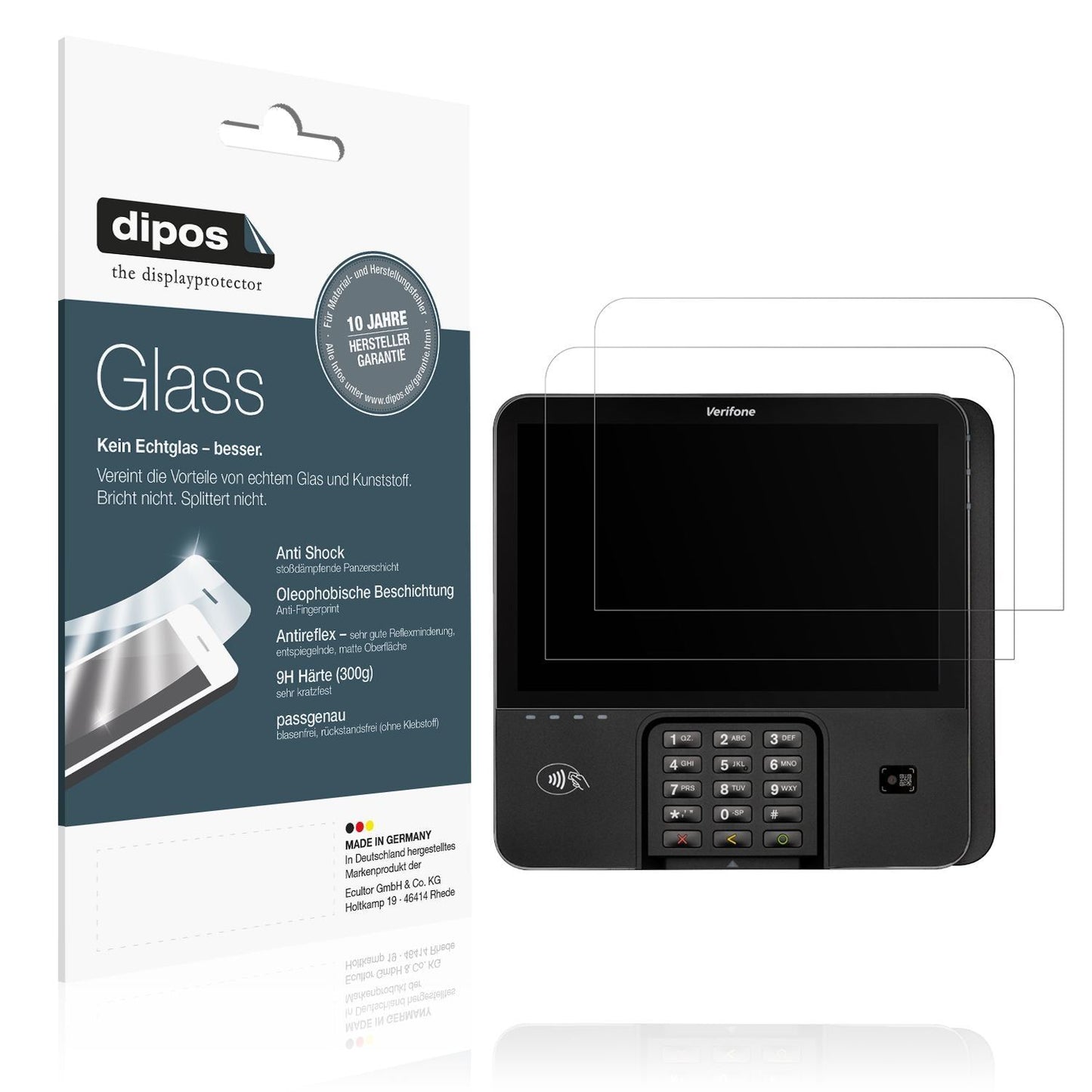 2x 9H Schutzfolie matt für Verifone M440 Panzerfol (1)