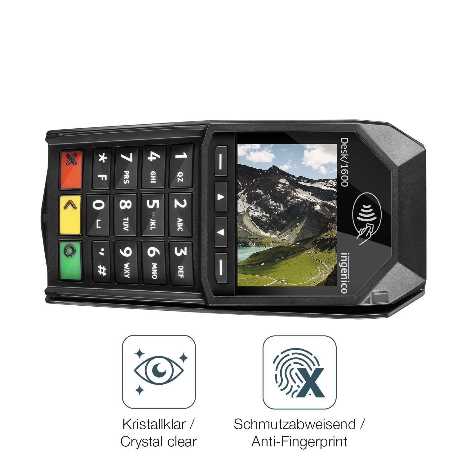 4x Schutzfolie klar für Ingenico Desk 1600 Display (4)