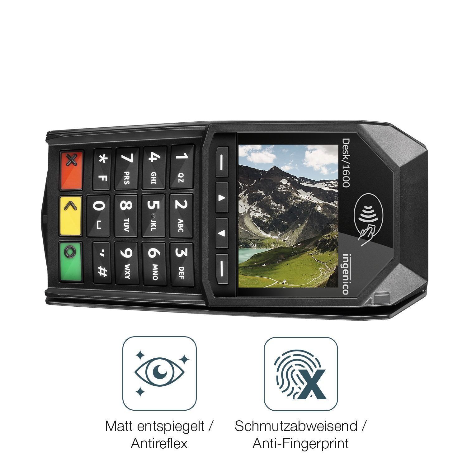 4x Schutzfolie matt für Ingenico Desk 1600 Display (4)