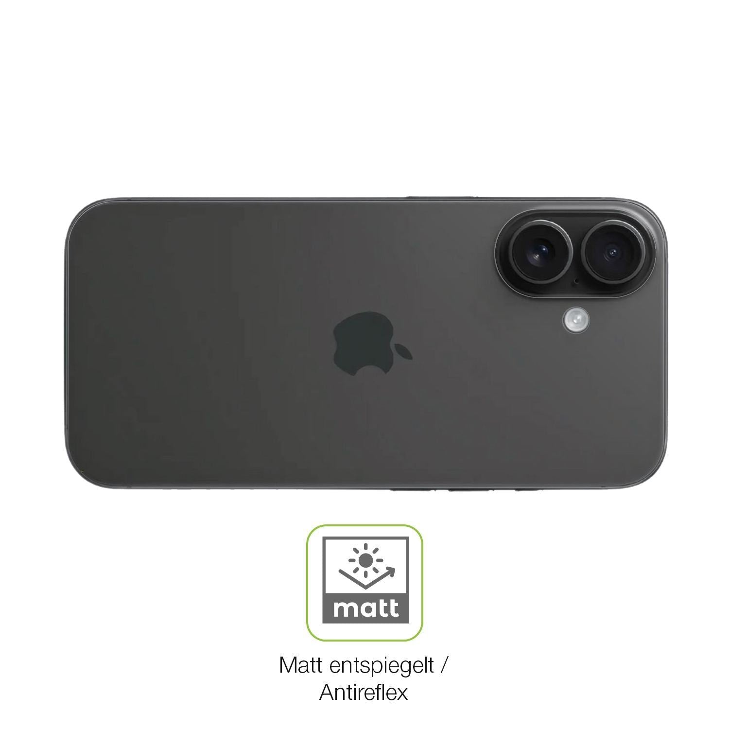 2x Full Cover Schutzfolie matt für Apple iPhone 16 (5)