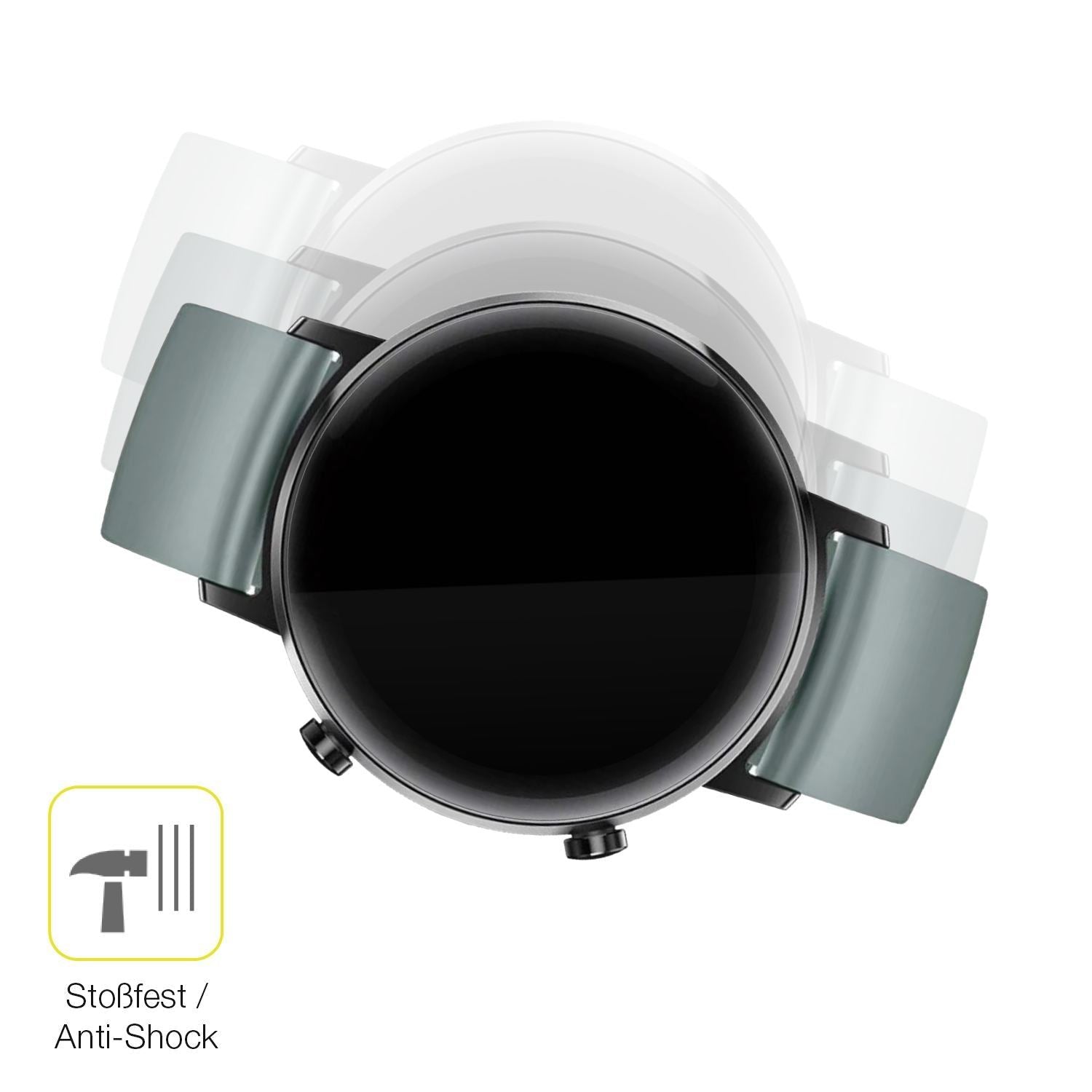2x 3D Full Cover Schutzfolie für Huawei Watch GT 2 (4)