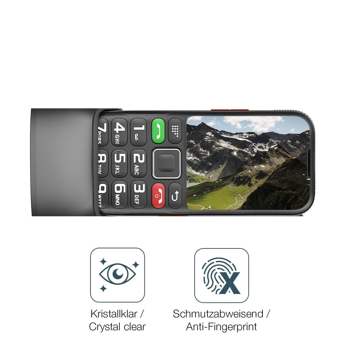 2x 9H Schutzfolie für Brisum F22 Seniorenhandy Pan (5)