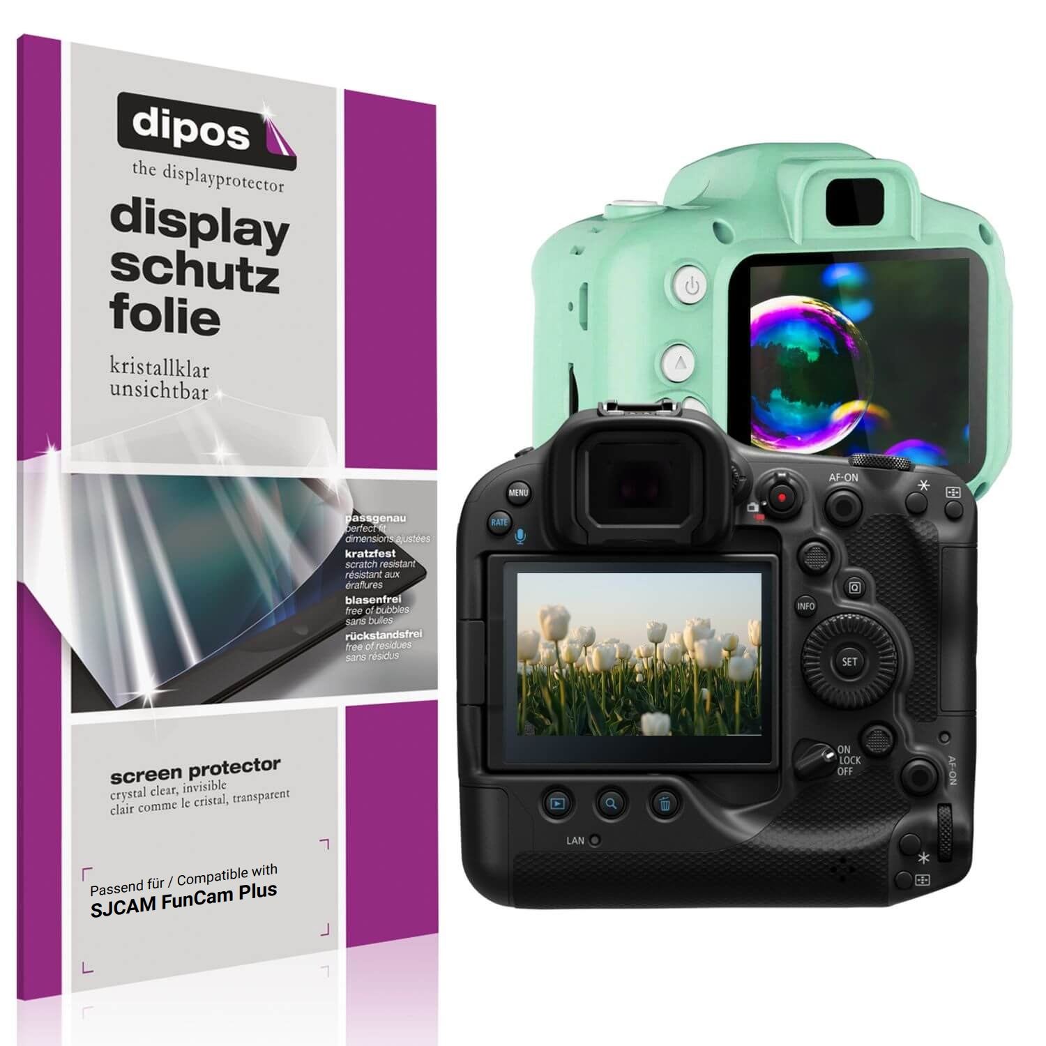 4x Schutzfolie klar für SJCAM FunCam Plus Display- (1)