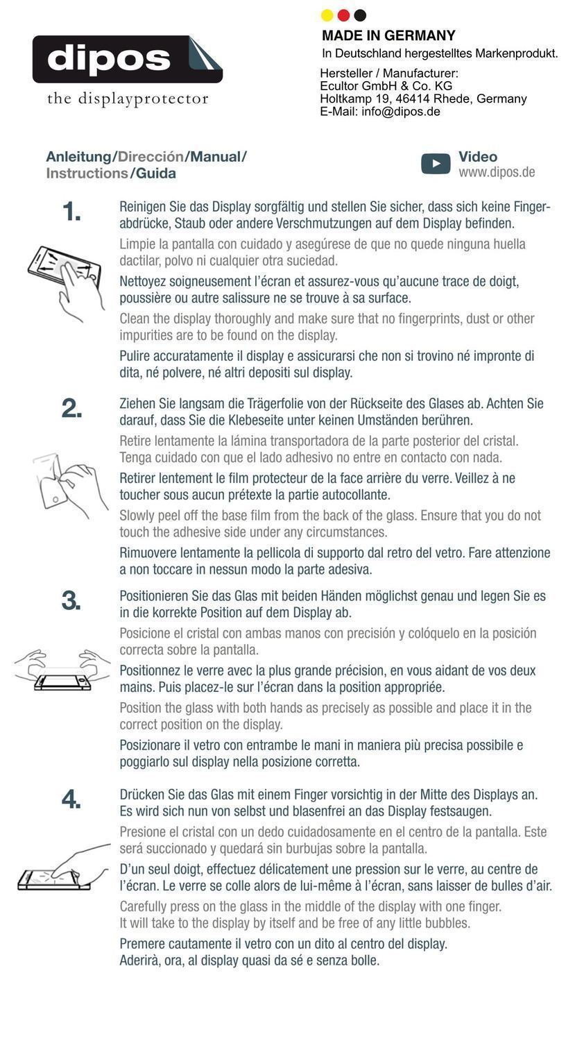 2x 9H Schutzfolie matt für A Alps SH8813 Panzerfol (6)