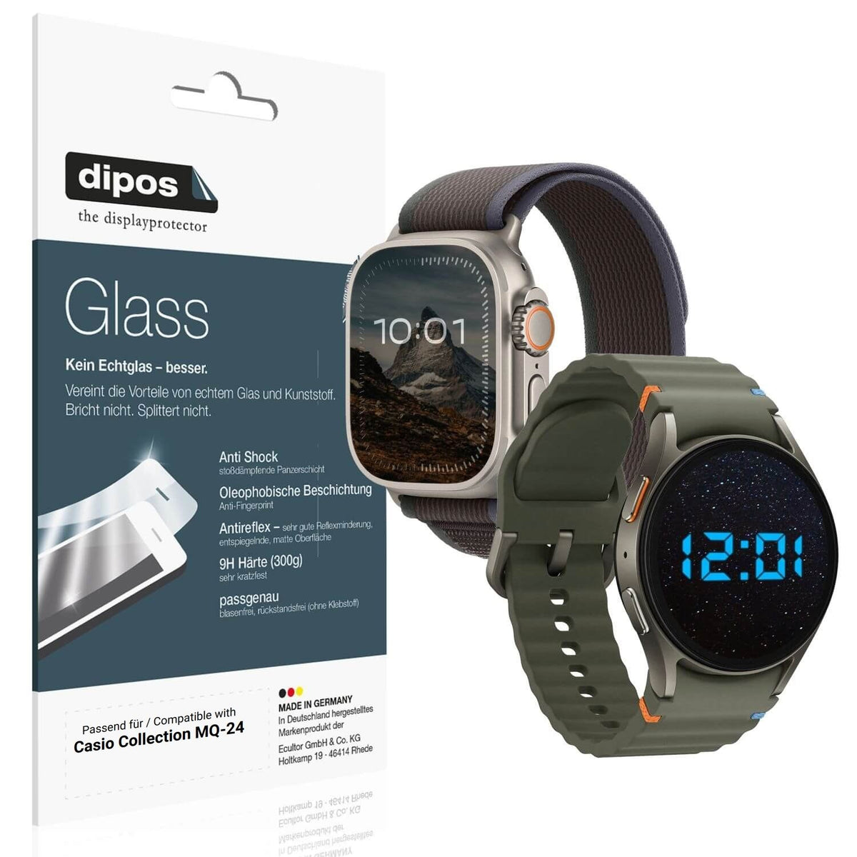 2x 9H Schutzfolie matt für Casio Collection MQ-24  (1)