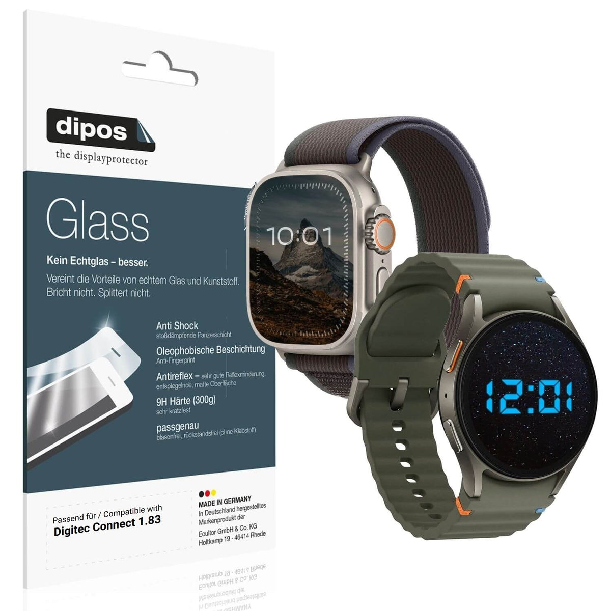 2x 9H Schutzfolie matt für Digitec Connect 1.83 Pa (1)