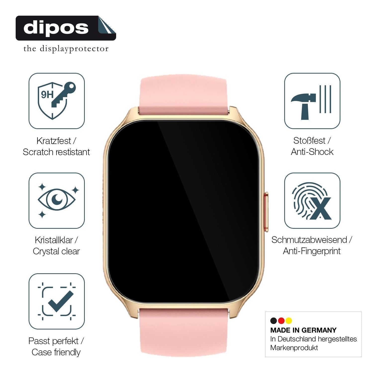 2x 9H Schutzfolie für ZOSKVEE P95 Smartwatch Panze (7)