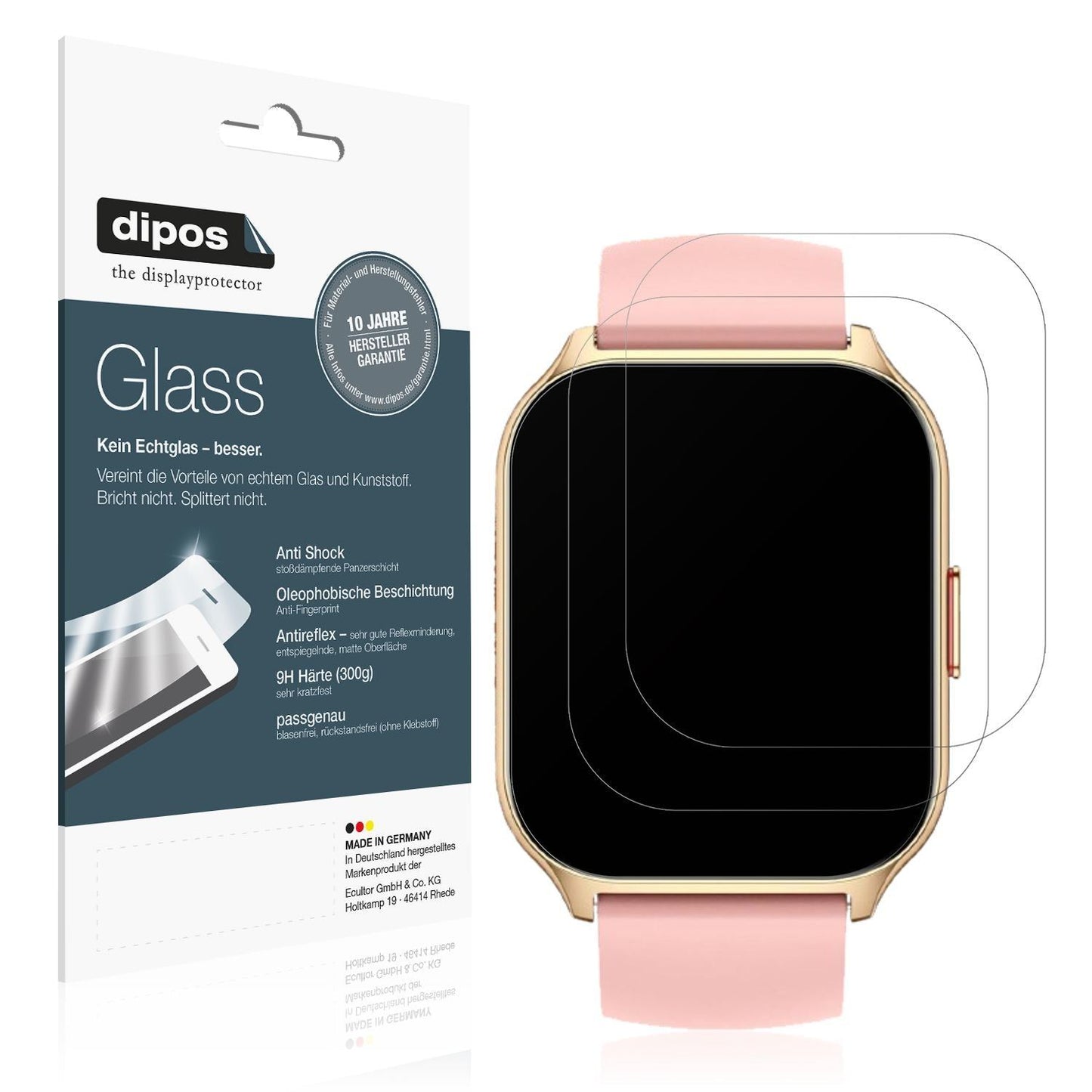 2x 9H Schutzfolie matt für ZOSKVEE P95 Smartwatch  (1)