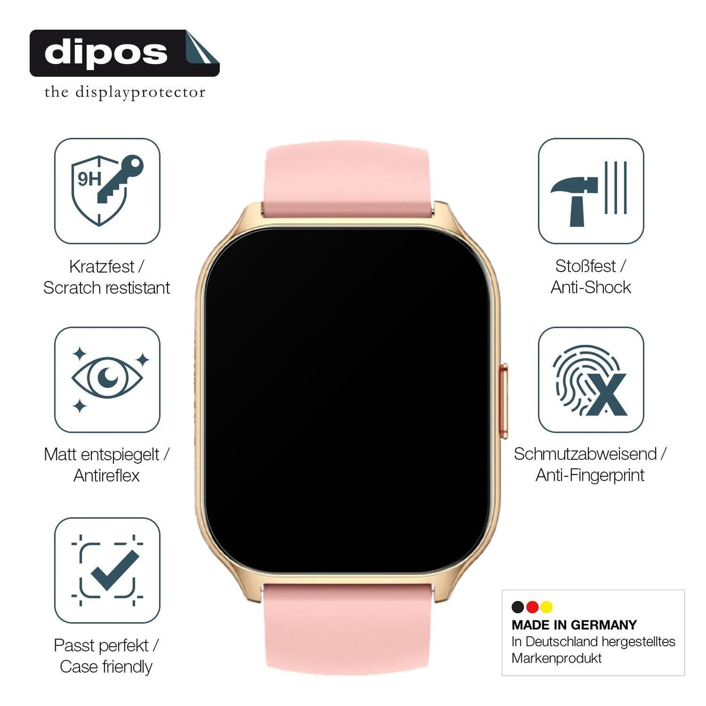 2x 9H Schutzfolie matt für ZOSKVEE P95 Smartwatch  (7)