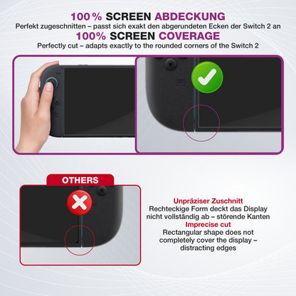 2x Schutzfolie klar für Nintendo Switch 2 2025 Dis (5)