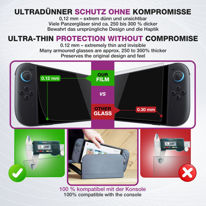 2x Schutzfolie klar für Nintendo Switch 2 2025 Dis (6)