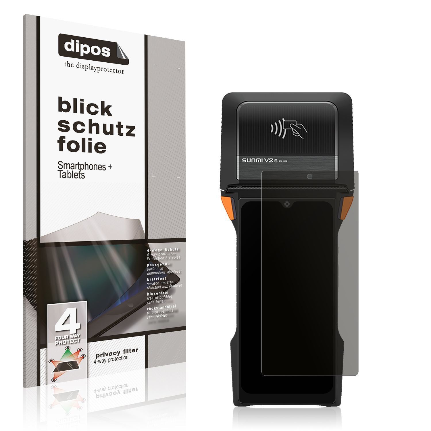 Blickschutzfolie für sunmi V2s Plus matt Schutzfol (1)