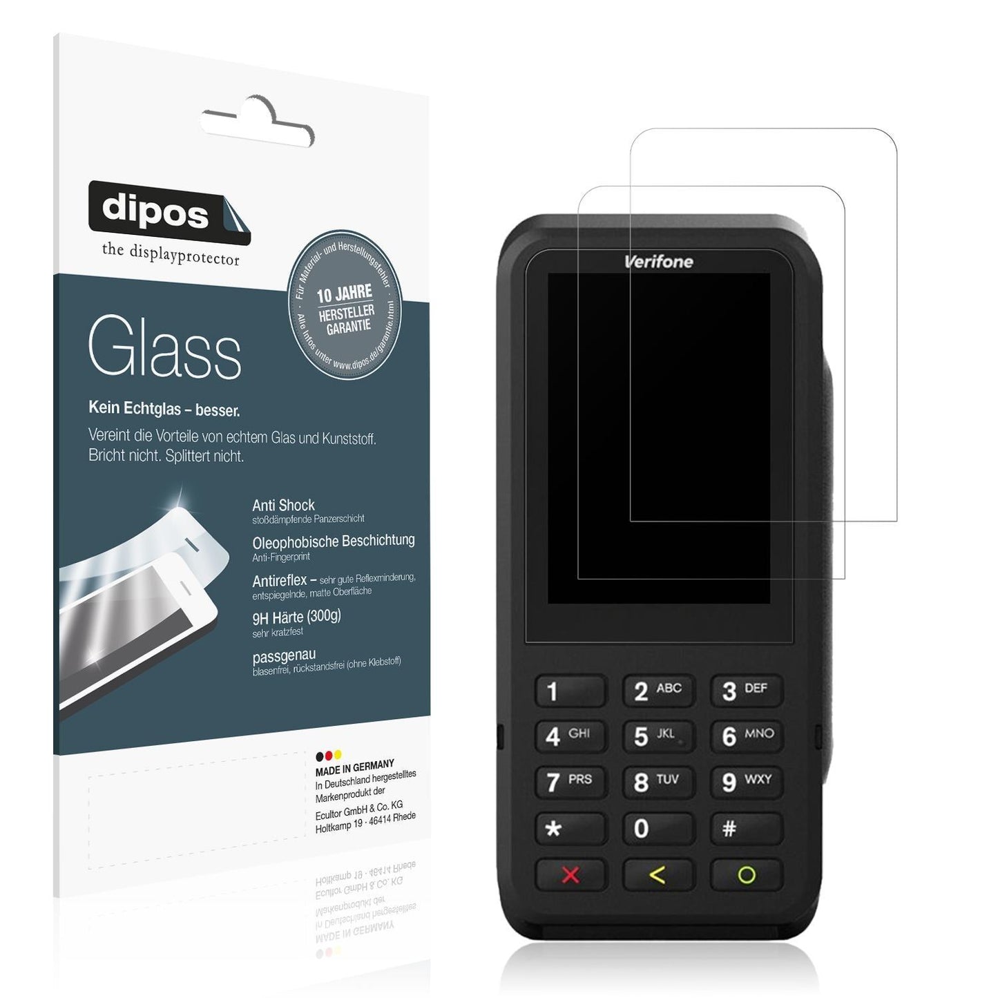 2x 9H Schutzfolie matt für Verifone P630 Panzerfol (1)