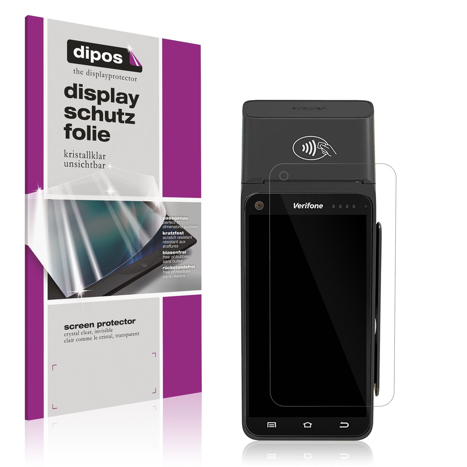 4x Schutzfolie klar für Verifone T650p Display-Sch (1)