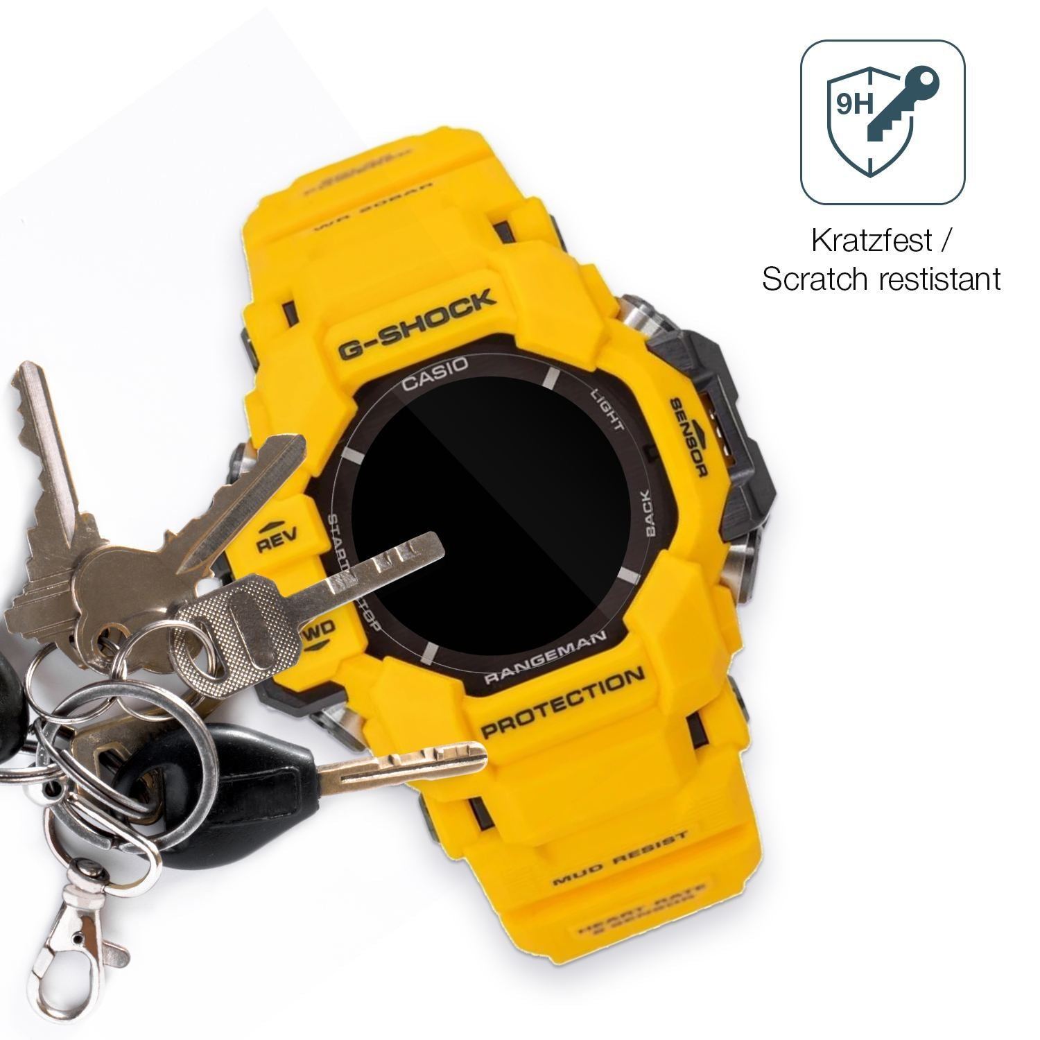 2x 9H Schutzfolie für Casio G-Shock GPR H1000 Panz (3)