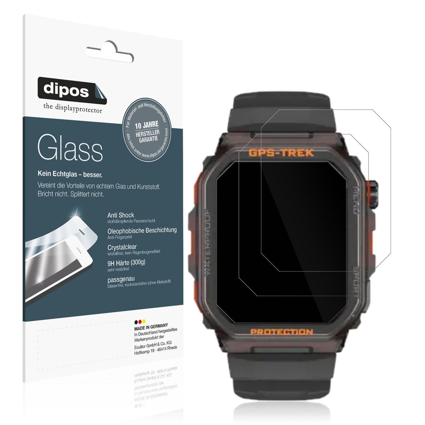 2x 9H Schutzfolie für Rogbid Tank G2 Smartwatch Pa (1)