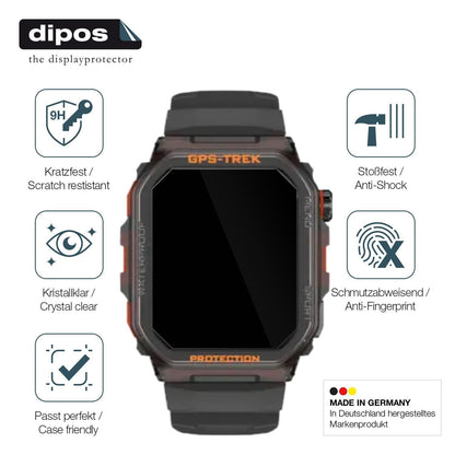 2x 9H Schutzfolie für Rogbid Tank G2 Smartwatch Pa (7)