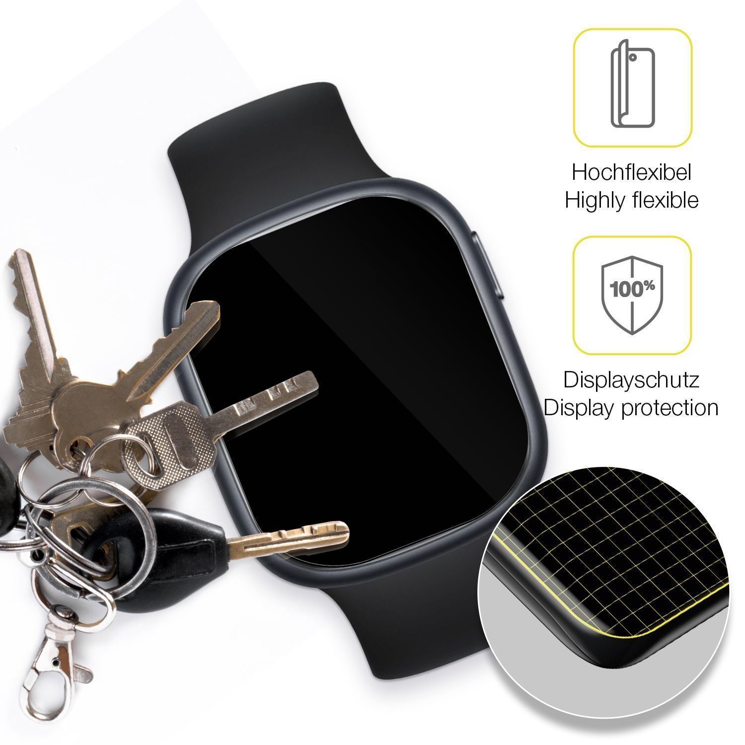 2x 3D Full Cover Schutzfolie für Rollme S1 Smartwa (3)
