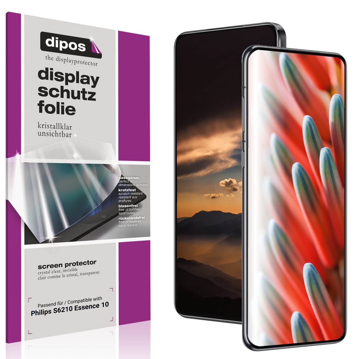 4x Schutzfolie klar für Philips S6210 Essence 10 D (1)