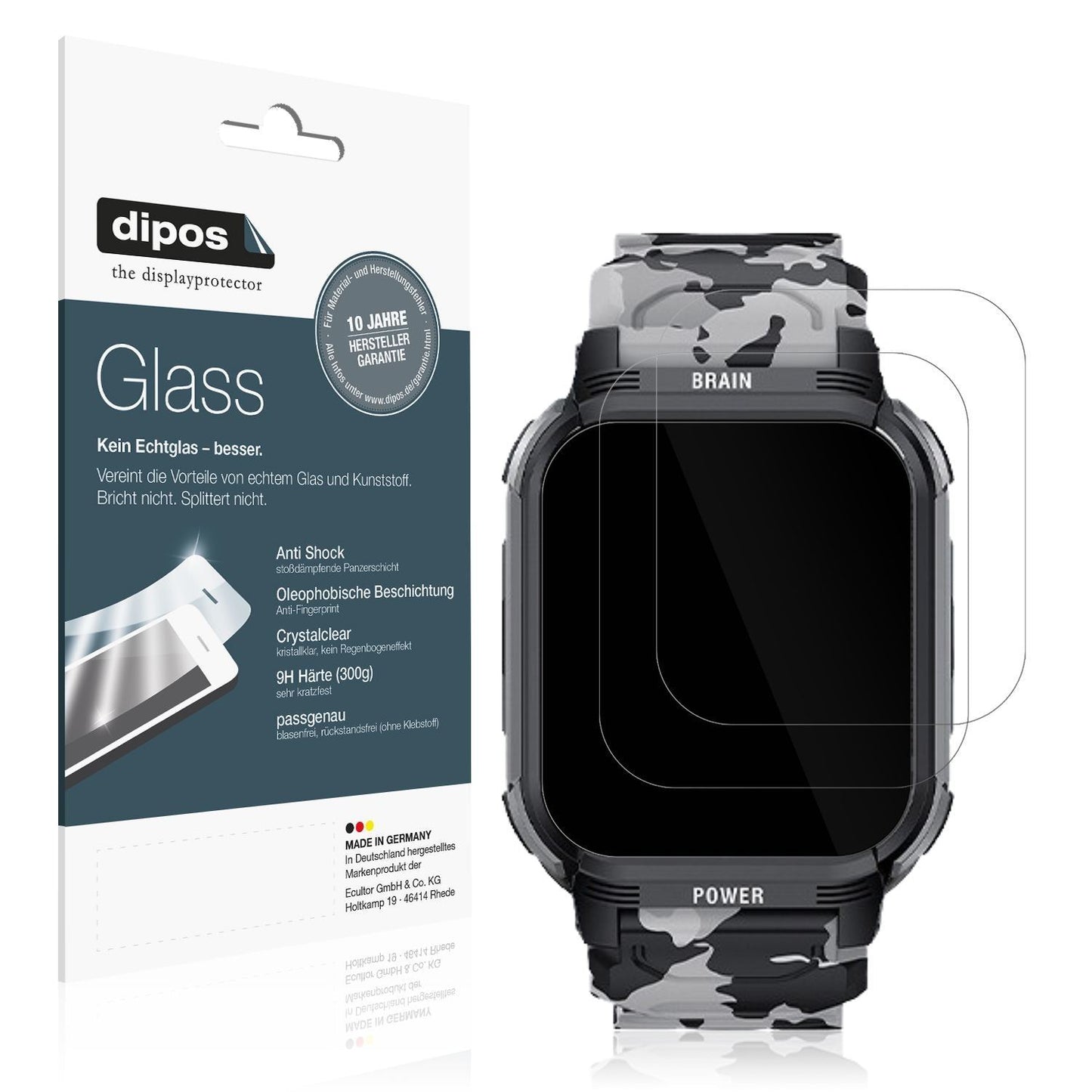 2x 9H Schutzfolie für LEMFO Y10 Smartwatch Panzerf (1)