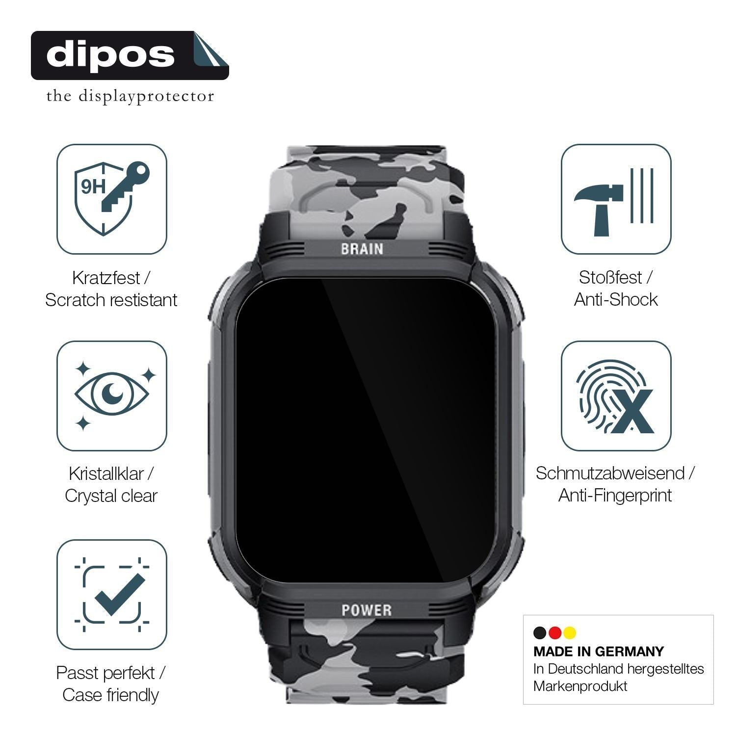 2x 9H Schutzfolie für LEMFO Y10 Smartwatch Panzerf (7)