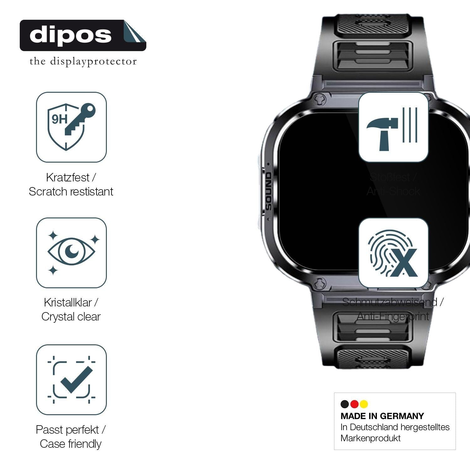 2x 9H Schutzfolie für Shepatio 71800b Smartwatch P (7)