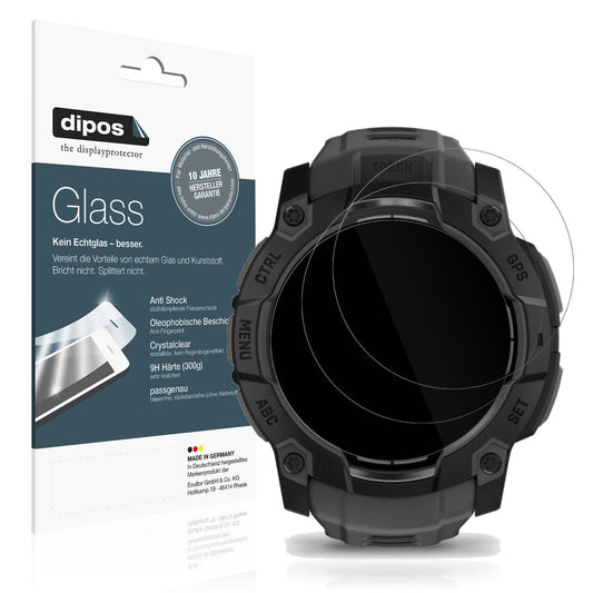 2x 9H Schutzfolie für Garmin Instinct 3 50mm Panze (1)