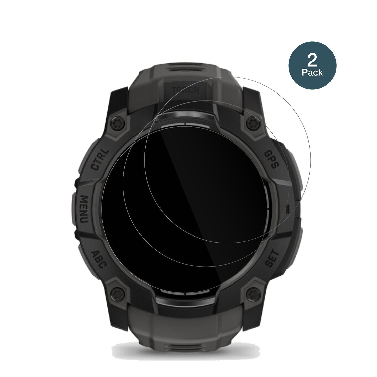 2x 9H Schutzfolie für Garmin Instinct 3 50mm Panze (2)