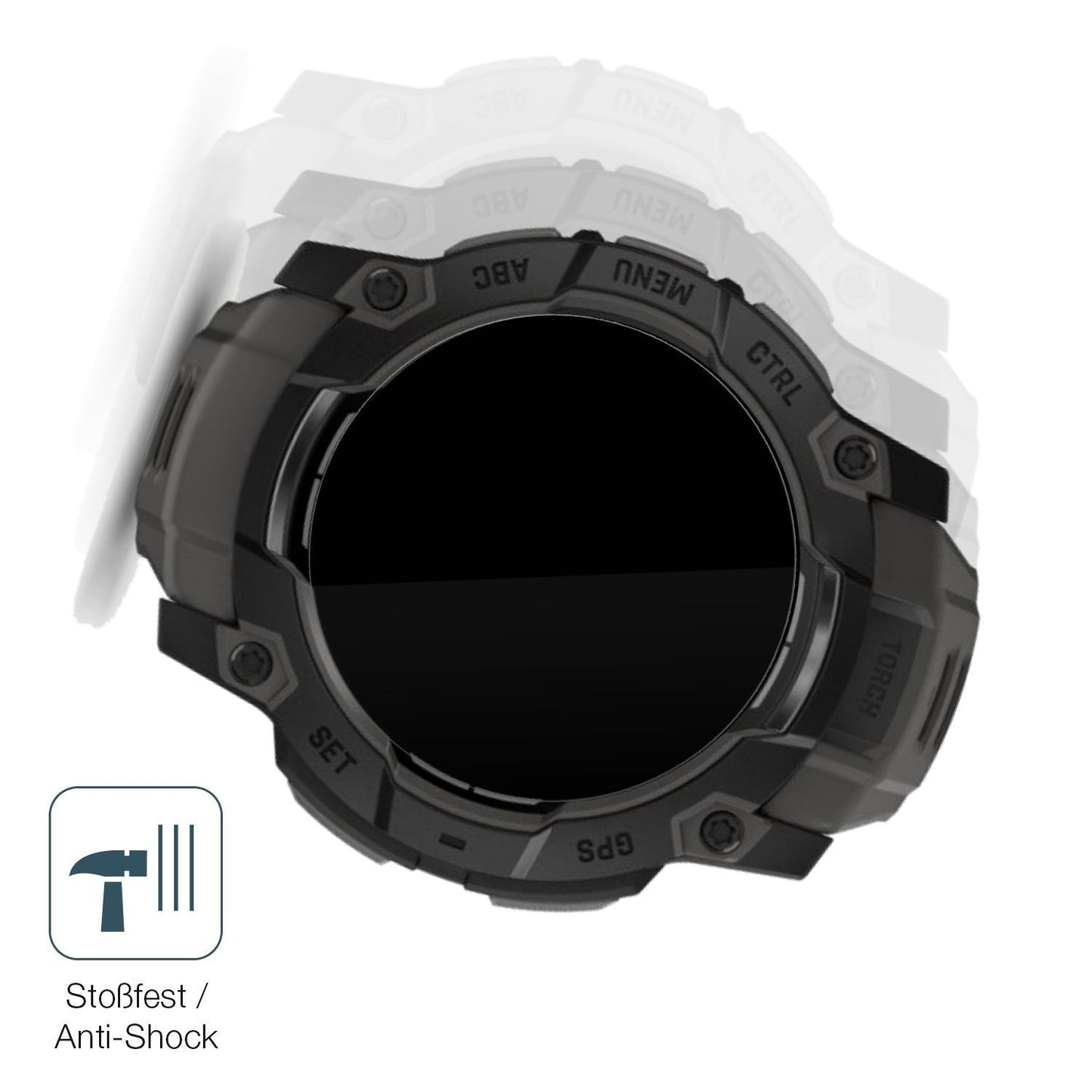 2x 9H Schutzfolie für Garmin Instinct 3 50mm Panze (4)
