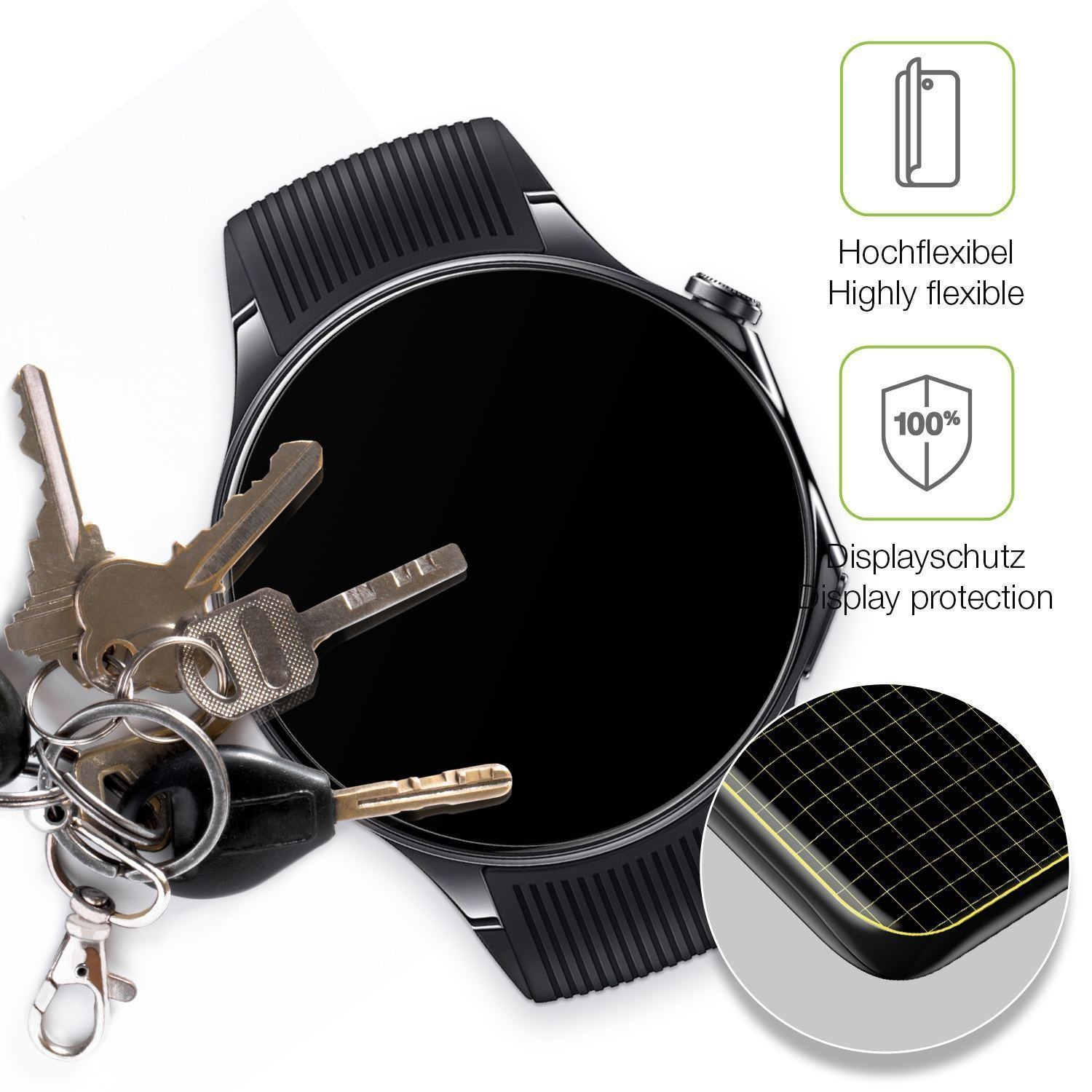 2x Full Cover Schutzfolie matt für OnePlus Watch 3 (3)