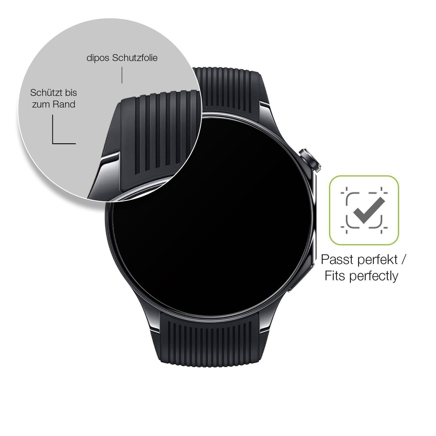 2x Full Cover Schutzfolie matt für OnePlus Watch 3 (6)