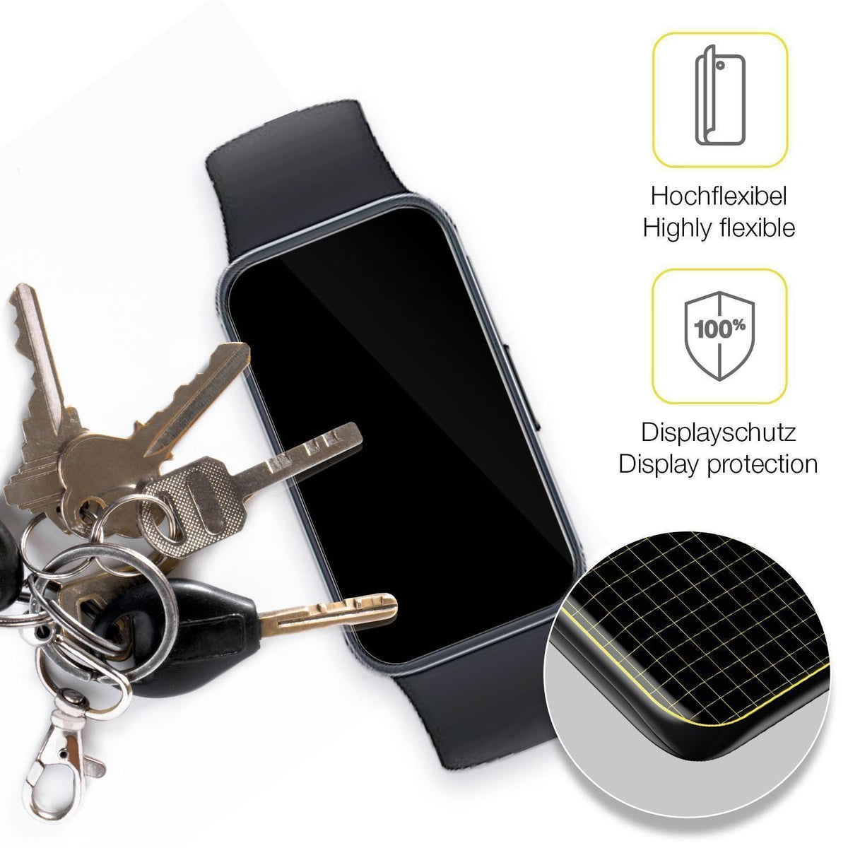 2x 3D Full Cover Schutzfolie für Huawei Band 10 (3)