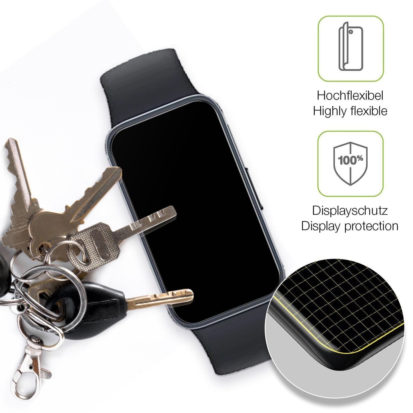 2x Full Cover Schutzfolie matt für Huawei Band 10 (3)