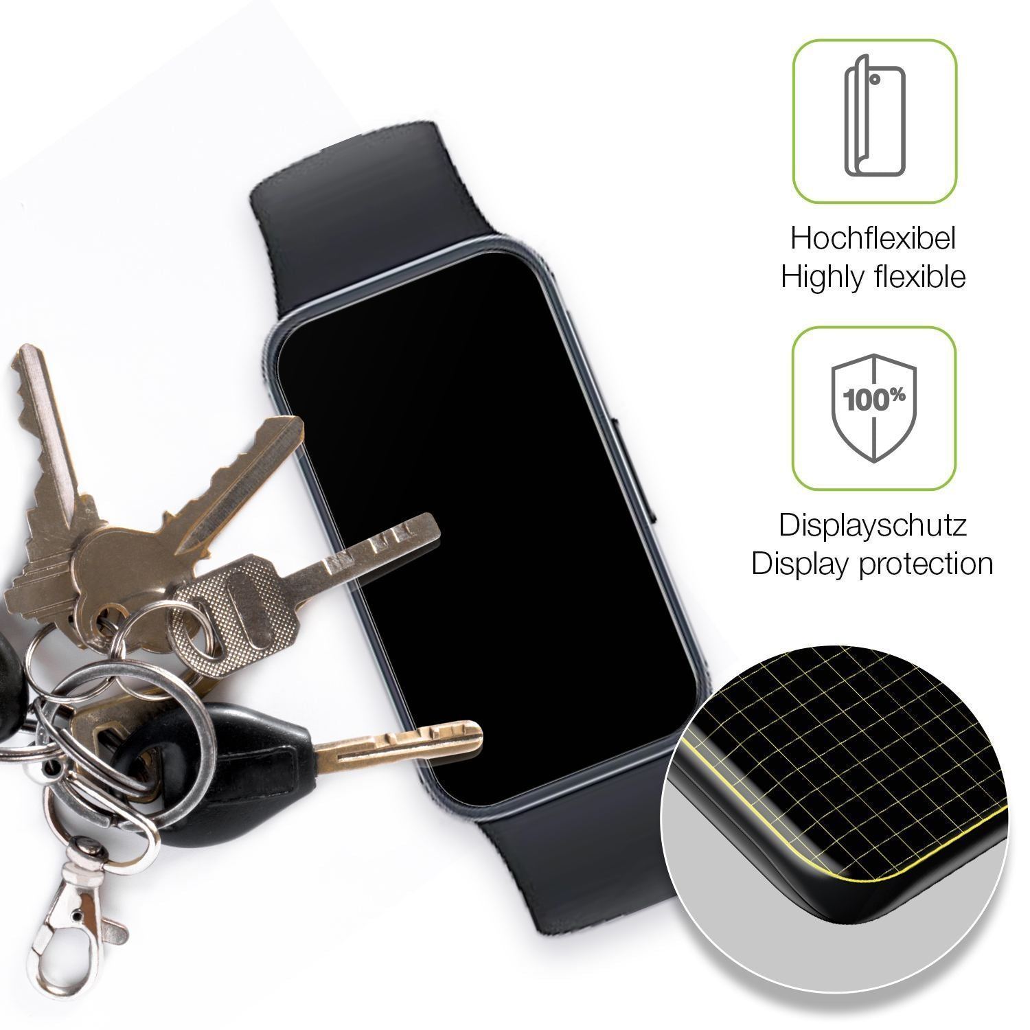 2x Full Cover Schutzfolie matt für Huawei Band 10 (3)