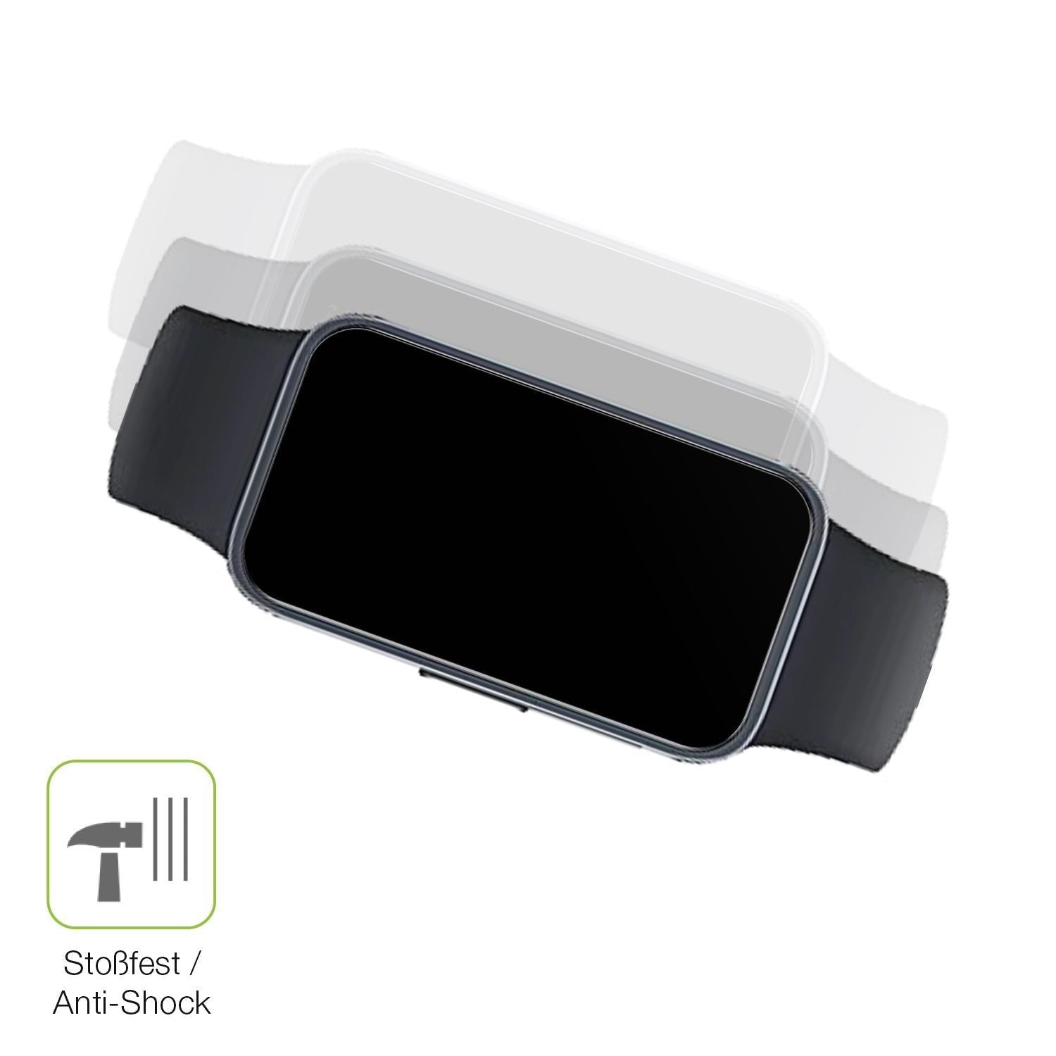 2x Full Cover Schutzfolie matt für Huawei Band 10 (4)