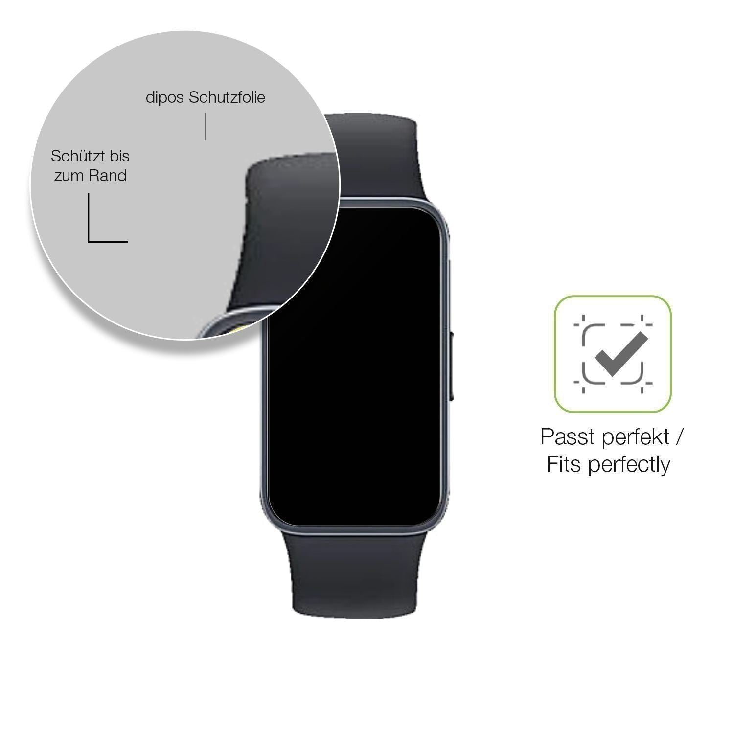 2x Full Cover Schutzfolie matt für Huawei Band 10 (6)