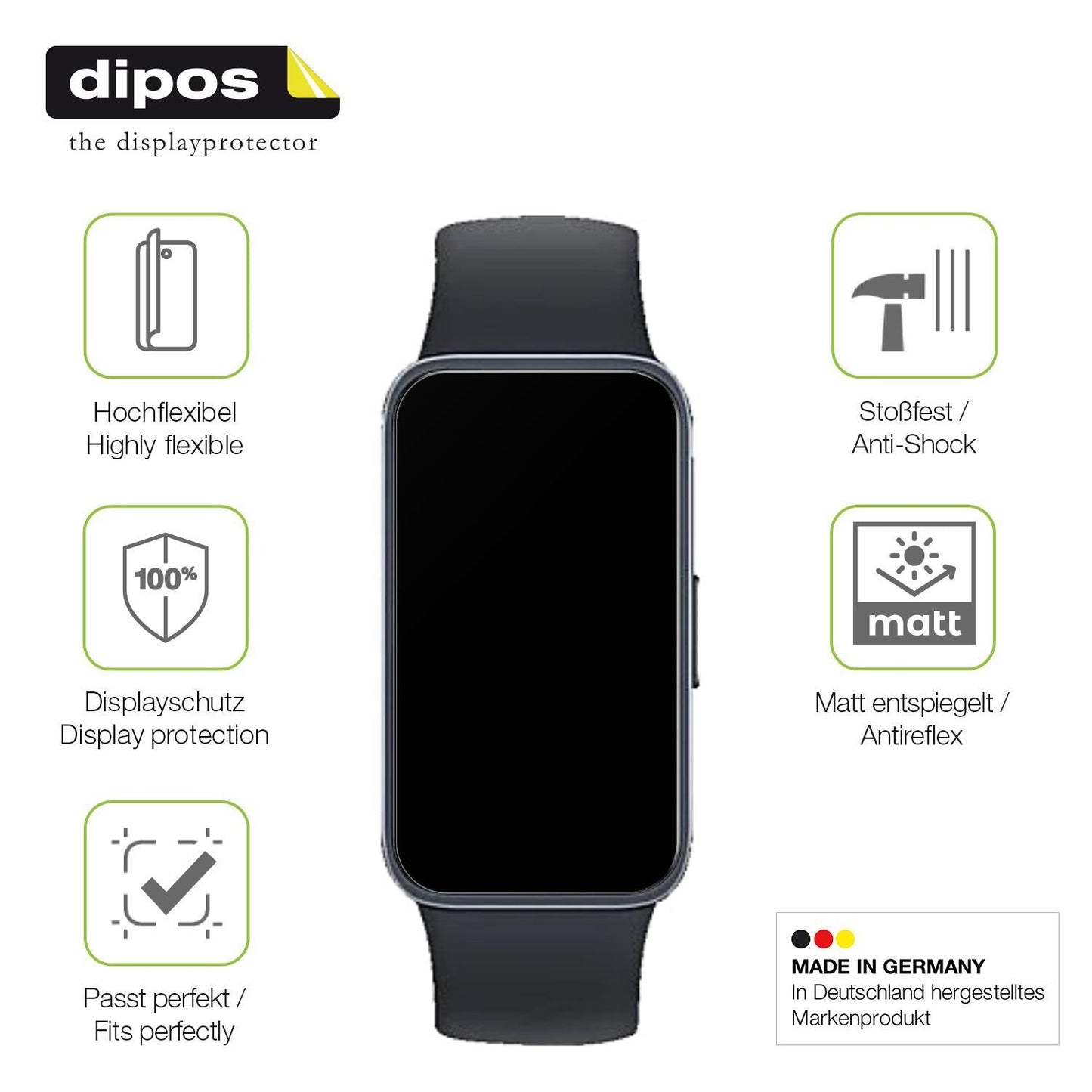 2x Full Cover Schutzfolie matt für Huawei Band 10 (7)