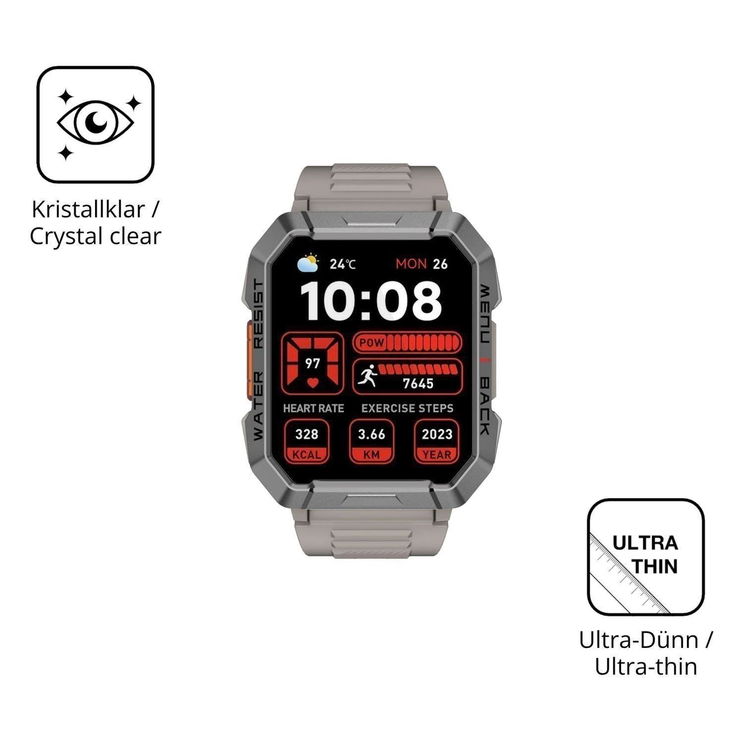 6x Schutzfolie klar für Blackview W60 Smartwatch 2 (4)