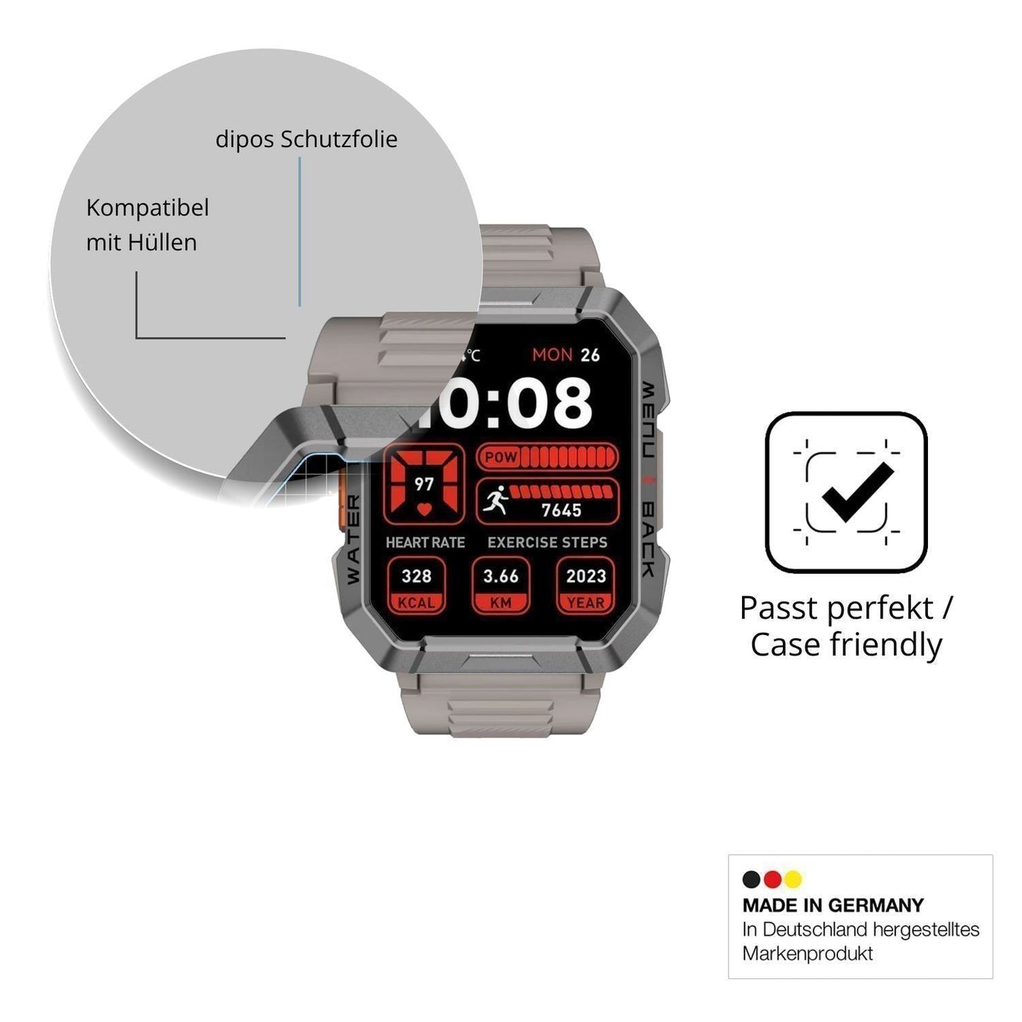6x Schutzfolie klar für Blackview W60 Smartwatch 2 (6)