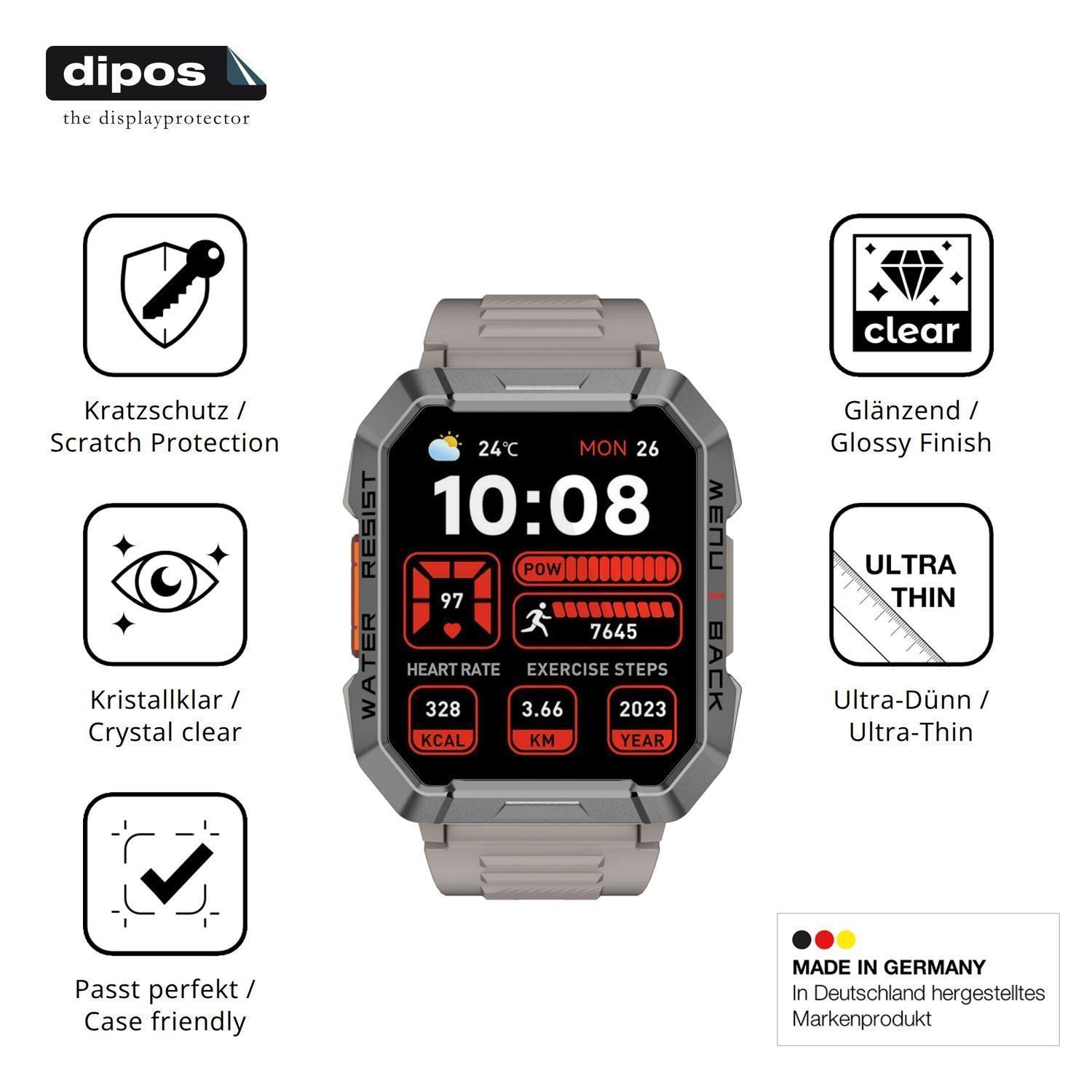 6x Schutzfolie klar für Blackview W60 Smartwatch 2 (7)