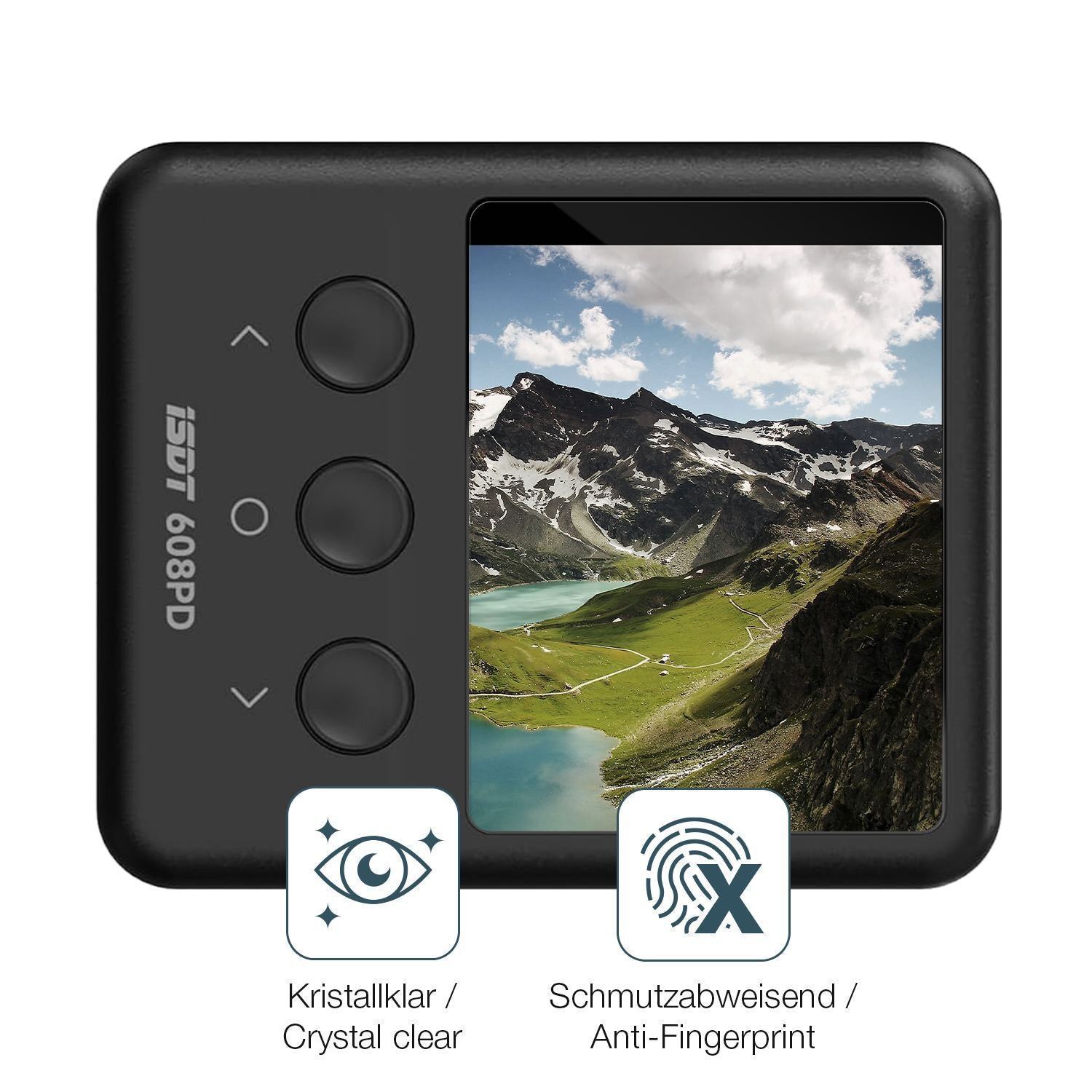 2x Schutzfolie klar für ISDT 608PD Display-Schutzf (4)