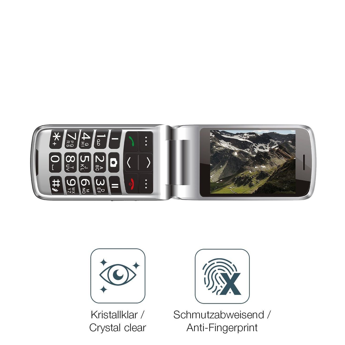 4x Schutzfolie klar für Bea-fon SL646 Display-Schu (4)