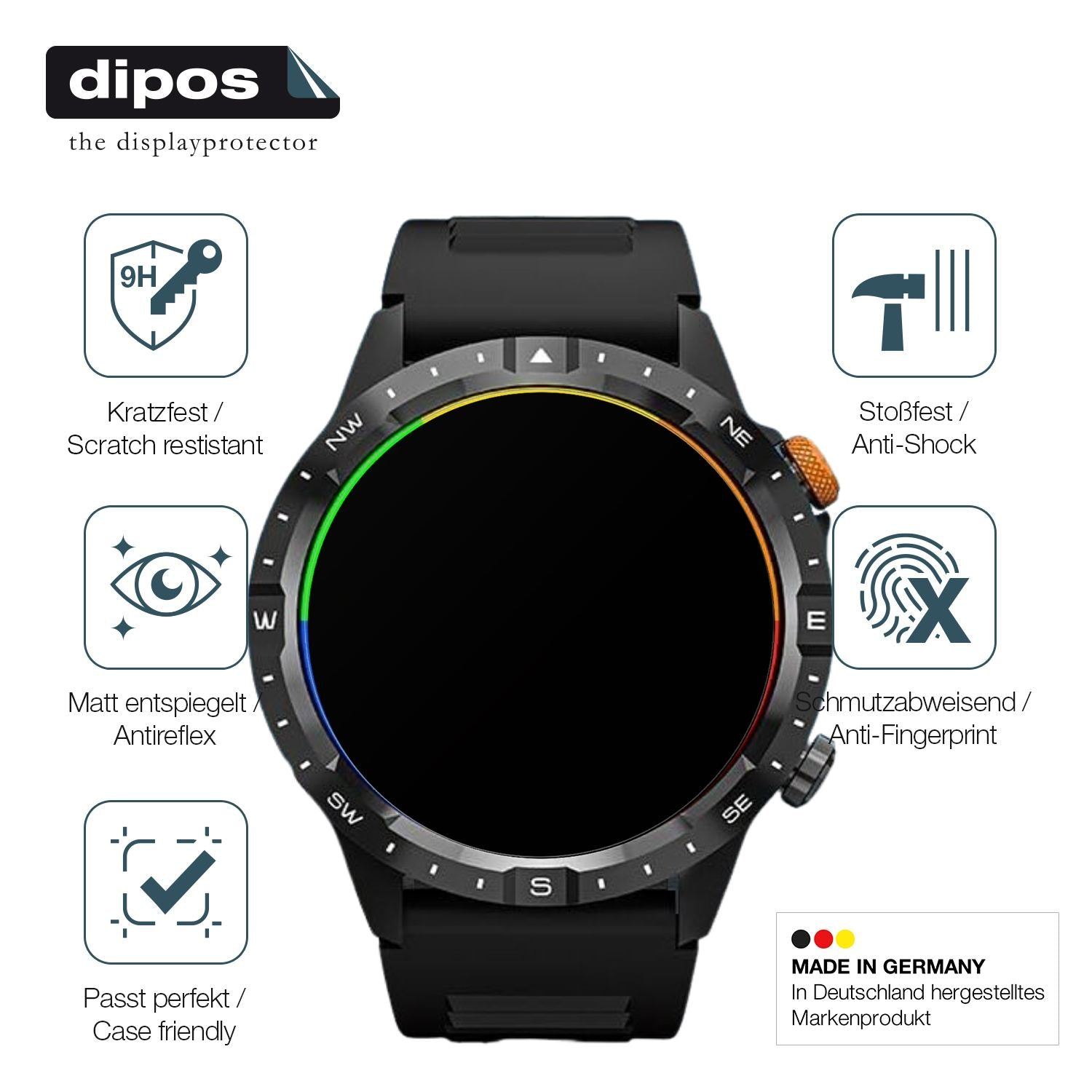2x 9H Schutzfolie matt für Banlvs Smartwatch 1.39  (7)